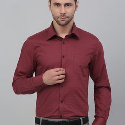 LOUIS STITCH Comfort Fit Grid Tattersall Checks Cotton Formal Shirt-image-30