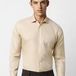 Van Heusen Self Design Pure Cotton Formal Shirt-image-88
