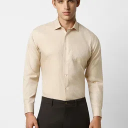 Van Heusen Floral Self Design Spread Collar Pure Cotton Formal Shirt-image-8