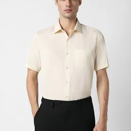 Van Heusen Textured Self Design Pure Cotton Formal Shirt-image-40