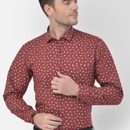 Canary London Men Red Slim Fit Floral Opaque Printed Casual Shirt-image-13