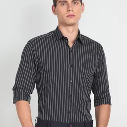 Arrow Slim Fit Vertical Strips Striped Formal Shirt-picture-12
