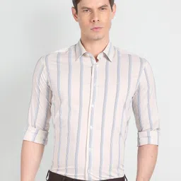 Arrow Vertical Stripes Slim Fit Opaque Casual Shirt-picture-48