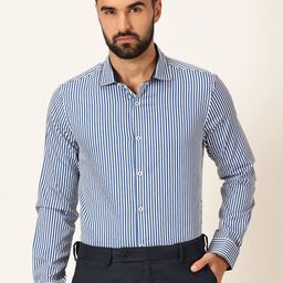 Thomas Scott Premium Striped Spread Collar Long Sleeves Formal Shirt-picture-1