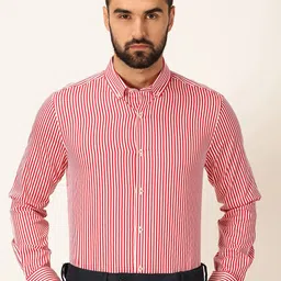 Thomas Scott Premium Striped Button-Down Collar Long Sleeves Formal Shirt-image-88