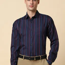 Allen Solly Slim Fit Vertical Striped Spread Collar Cotton Lyocell Formal Shirt-image-26