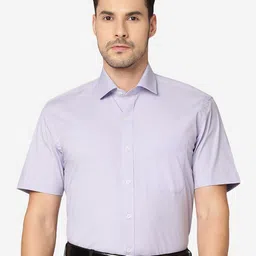 JADE BLUE Spread Collar Pure Cotton Formal Shirt-image-88
