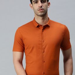 SHOWOFF Men Orange Premium Slim Fit Semiformal Shirt-image-51