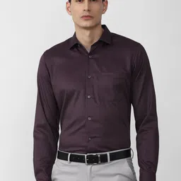 Van Heusen Men Purple Formal Cotton Shirt-picture-2