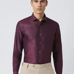 Van Heusen Textured Spread Collar Formal Shirt-image-34