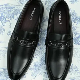 INVICTUS Men Black Solid Slip-On Shoes-image-78