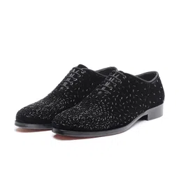 SHUTIQ Men Embellished Suede Formal Oxfords-image-97