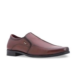 Khadims Men Brown Woven Design Formal Slip-Ons Shoes-image-64