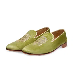 SHUTIQ Men Embellished Velvet Comfort Insole Ethnic Loafers-image-68