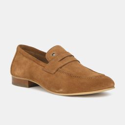 Arrow Men Tan-Brown Solid Leather Formal Loafers-image-44