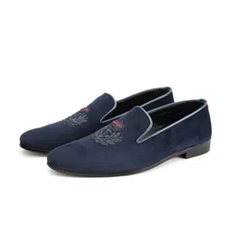 SHUTIQ Men Crown Laurus Embroidered Suede Formal Slip-On Shoes-picture-29