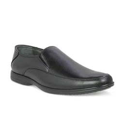 PRIVO by Inc.5 Men Black Solid Leather Formal Slip-On Shoes-image-39