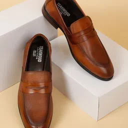 Teakwood Leathers Men Textured Leather Formal Penny Loafers-picture-48