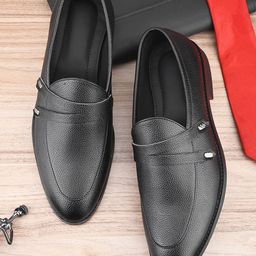 INVICTUS Men Textured Formal Slip-On Shoes-picture-35