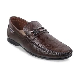 Metro Men Textured Leather Formal Horsebit Loafers-picture-28
