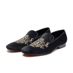 SHUTIQ Men Azaar Embroidered Suede Mojaris-image-11