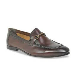 PRIVO by Inc.5 Men Maroon Solid Leather Formal Loafers-image-60