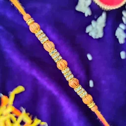 CRAYTON Stone-Studded & Sandalwood Rakhi-image-95