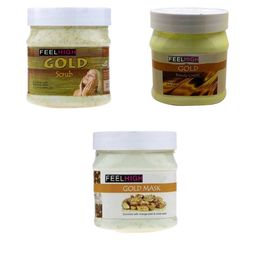FEELHIGH Set of Gold Face Scrub + Face Cream + Face Mask - 500 ml each-26