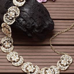 KARATCART Women Gold-Toned & White Beaded Kamarbandh-image-31