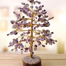 Shubhanjali Amethyst Crystal Stone Tree Showpiece-9