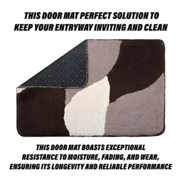 Kuber Industries Brown & Grey Self-Designed Anti-Skid Doormat-85