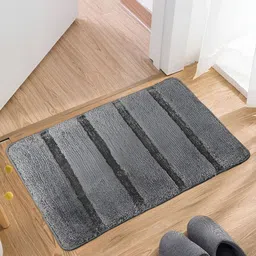 Kuber Industries Grey & Brown 2-Pcs Striped Cotton Doormats-51
