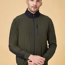 Urban Ranger by pantaloons Stand Collar Open Front Jacket-picture-13