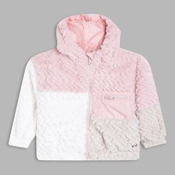 Blue Giraffe Girls Pink & White Colourblocked Puffer Jacket-image-103