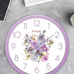 RANDOM White & Lavender Classic Number Modern Stylish Analogue Contemporary Wall Clock-28
