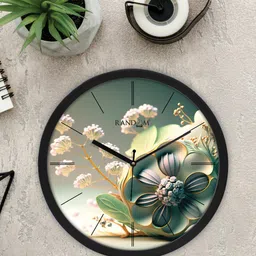RANDOM Black Printed Round Contemporary Wall Clock-21