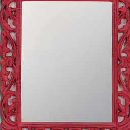 VAS collection home Red Textured Wooden Frame Mirror-22