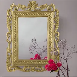 VAS collection home Self Design Wooden Decotaive Frame Mirror-36