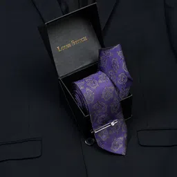 LOUIS STITCH Men Iris Purple Italian Silk Necktie Accessory Gift Set-image-32