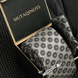 MUTAQINOTI Men Silk Necktie Accessory Gift Set-image-75