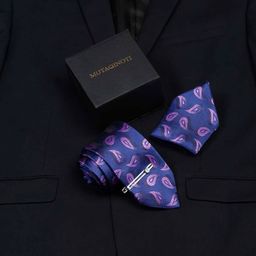 MUTAQINOTI Men Micro Silk Necktie Accessory Gift Set-image-93