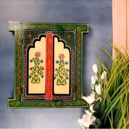 apka mart Green & Red Wooden Jharokha Wall Decor-image-60