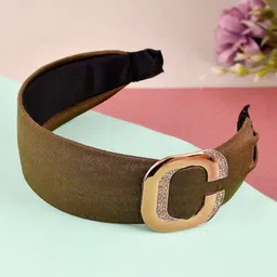 Silvermerc Designs Women Brown & Gold-Toned Embellished Hairband-picture-30