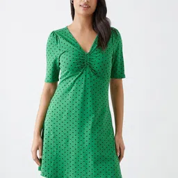 DOROTHY PERKINS Printed Ruched Mini Dress-image-61