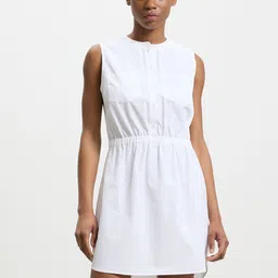 CALLIOPE Solid A-Line Mini Dress-picture-17