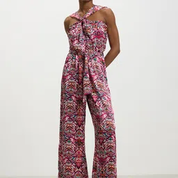 CALLIOPE Belted Paisley Print Cut-Out Detail Basic Jumpsuit-picture-54