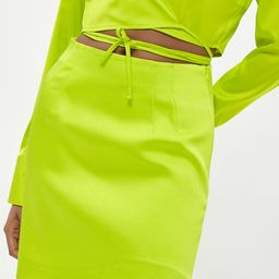 CALLIOPE Satin-Finish Mini Straight Skirt-25