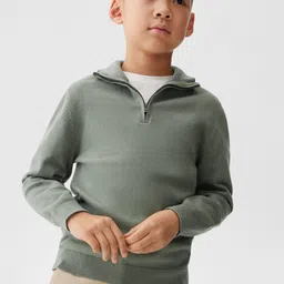 Mango Kids Boys Mock Collar Pullover-picture-17