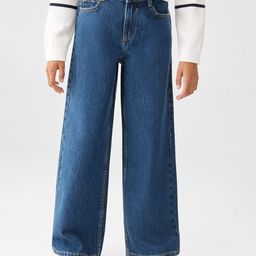 Mango Kids Girls Mid-Rise Wide Leg Dark Shade Jeans-image-31