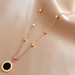 MYKI Rose Gold-Plated Roman Reversible Shaped Pendant Chain-image-58